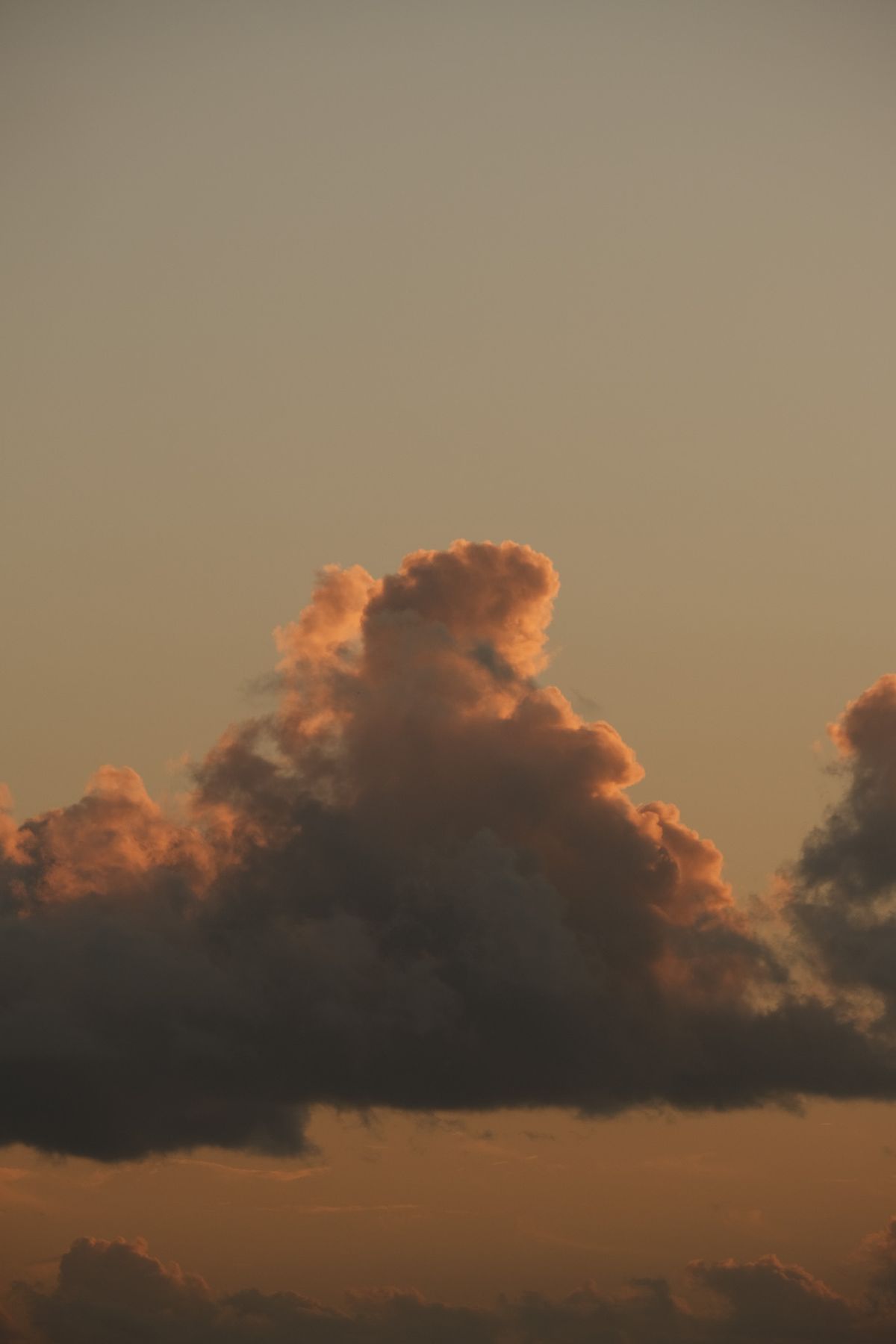 Evening clouds lit orange